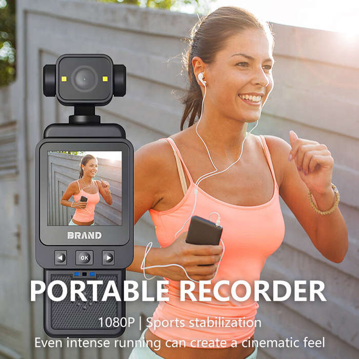 Black - DV01 Portable Multifunctional Recorder 1080P HD Camera with WiFi Connectivity Anti-shake Dua