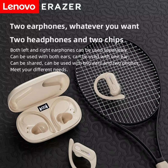 Black - LENOVO ERAZER XT60Pro TWS Earbuds bluetooth 5.4 Earphone 10mm Lagre Dynamic AAC Audio DNS Ca