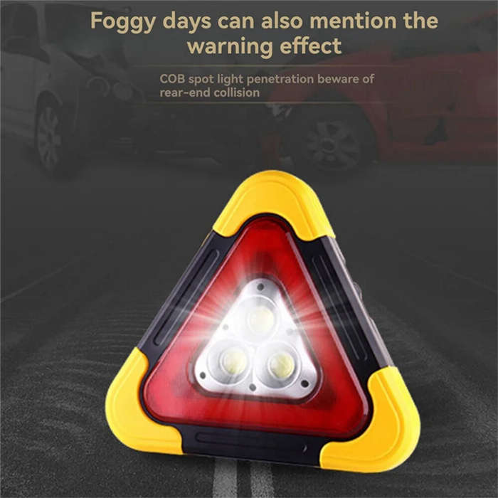 Yellow - BIKIGHT Solar Emergency Triangular Roadside Warning Light USB Super Bright LED Work Lights