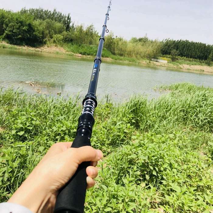2.4M - Ultra-short Portable Spinning Rod Carbon Fiber 10KG Max Load Telescopic Fishing Rod for Fresh
