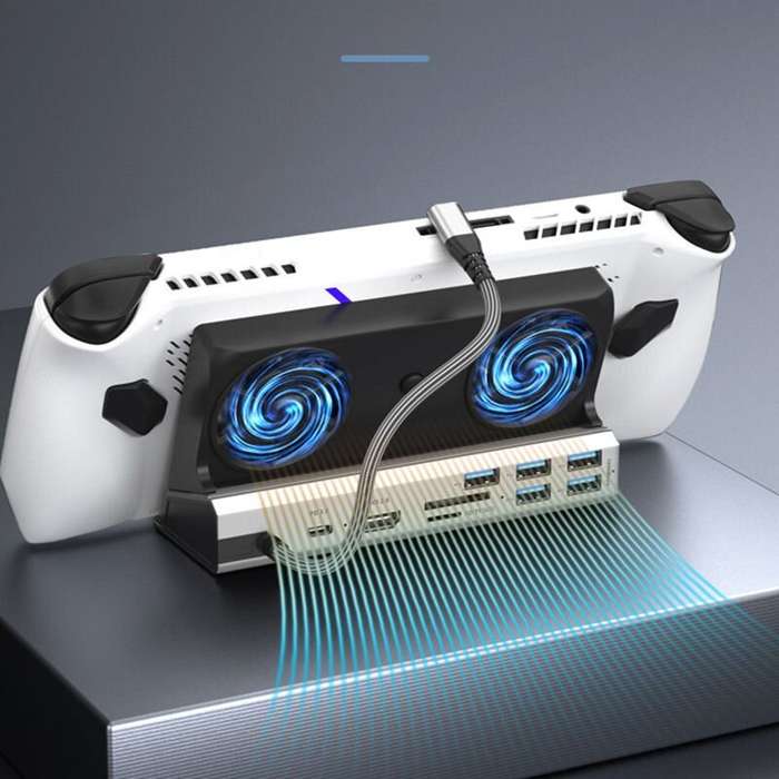 White - YCE-V262A Multi-Function Steam Deck Dock Station, 10-in-1 Hub with Type-C/HD 4K@60Hz/USB Por