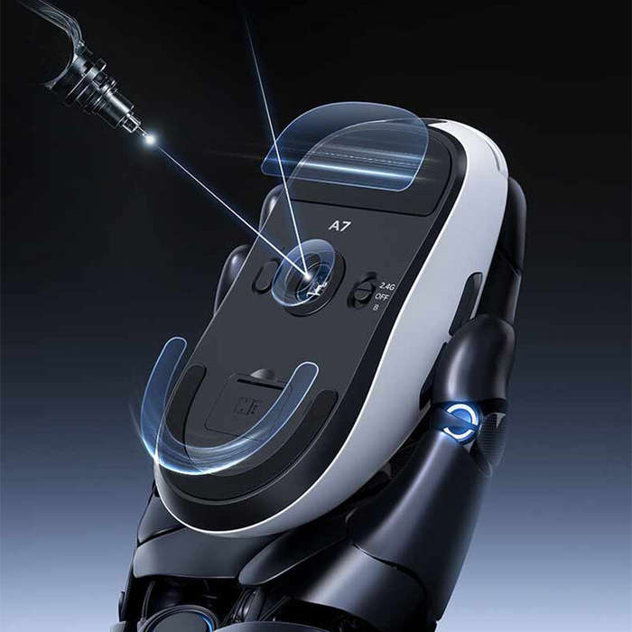 White - MCHOSE A7 Tri-mode Wireless Mouse PAW3395 Sensor 26000DPI 56g Lightweight E-sports Gaming Mi
