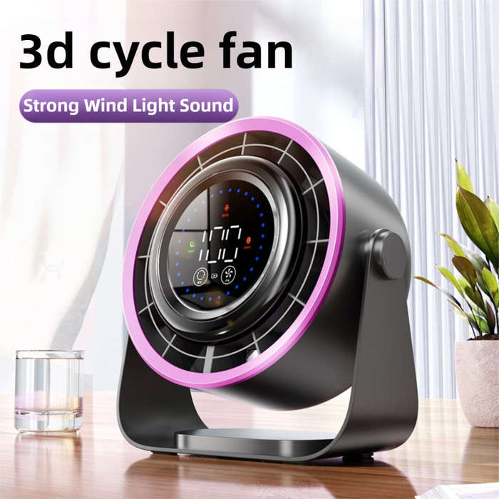 Off White - 100 Speeds Desktop Circulating Fan Portable 720 Airflow AI Smart Control Portable Coolin