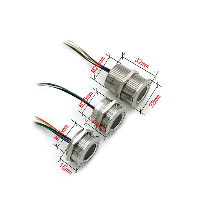 19mm - R503 Capacitive Fingerprint Module Sensor Scanner Circular Round Two-Color Ring Indicator LED