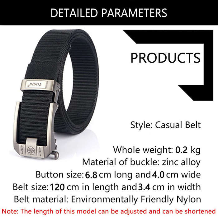 Black+Silver Button - TUSHI 120cm Men Tactical Belt Quick Release Outdoor Military Metal Belt Soft W