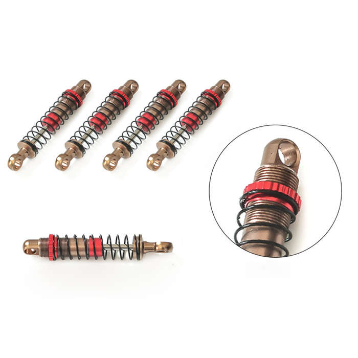 Red - 4PCS Upgraded Metal Oil Filled Shock Absorber Dampers for FMS 11810 Mogrich 1/18 Off-Road RC C