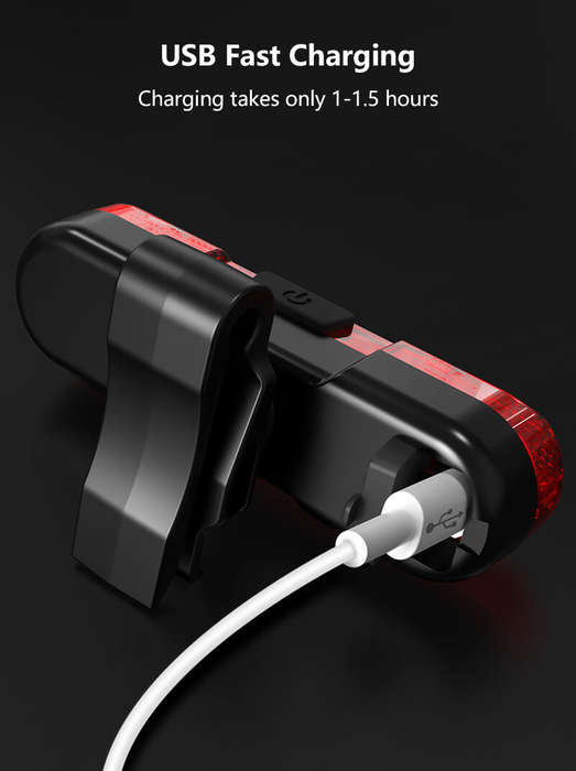 Red - 1PC USB Rechargeable Bike light COB LED MTB Bike Tail light Bicycle Safety Warning Cycling Lig