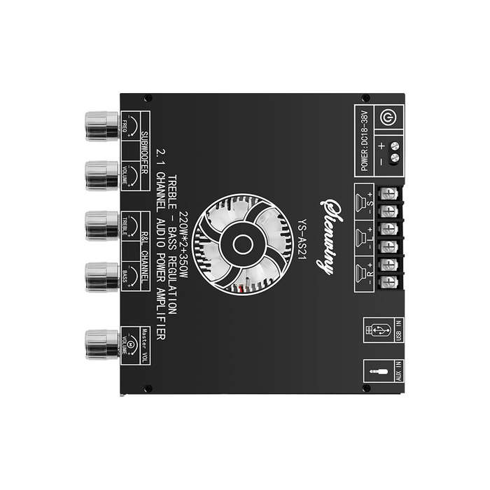 YS-AS21 2.1 Channel bluetooth 5.1 Digital Power Amplifier Board 220W2+350W High Low-pitched Subwoofe