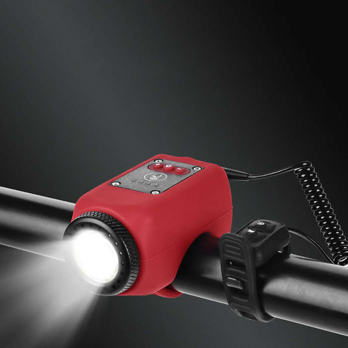 Blue - 2 in 1 Bike Headlight 250Lm Brightness 110dB Loud Horn 1200mAh Rechargeable Battery Waterproo