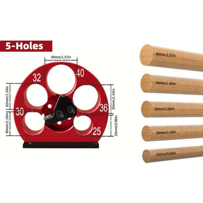 Red - Adjustable Drill Milling Dowel Round Rod Tool with Carbide Blade 25-40mm Holes Electric Drill