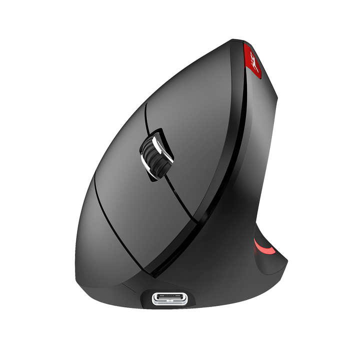 Grey - T22 bluetooth 5.1 Wireless Vertical Mouse Dual Mode Ergonomics 2.4G Wireless RGB Lighting Sil