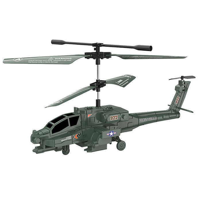 Green - 922 2.5 Channel Apache Remote Control Combat Helicopter With Gyroscope Remote Control Electr