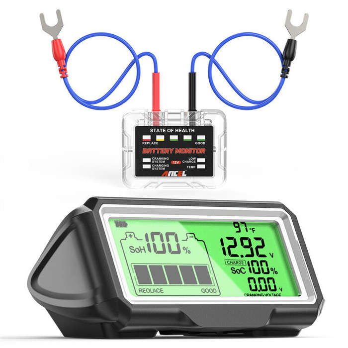 ANCEL BM200 PRO 12V LED Car Battery Tester Monitor Head-Up Display Waterproof SOH SOC Charging Batte
