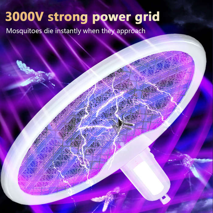 Black - AGSIVO 3 In 1 3000V Cordless Rechargeable Electric Mosquito Bug Zapper Foldable Handheld Mos