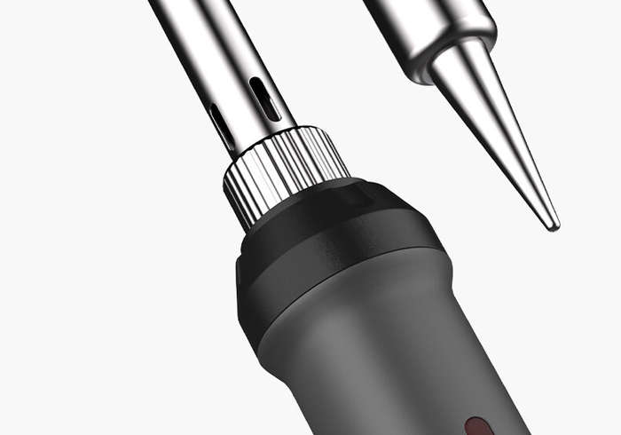 Black - RAYENR Digital Soldering Iron 60W Adjustable Temperature 150C-500C Ceramic Heating Element 1