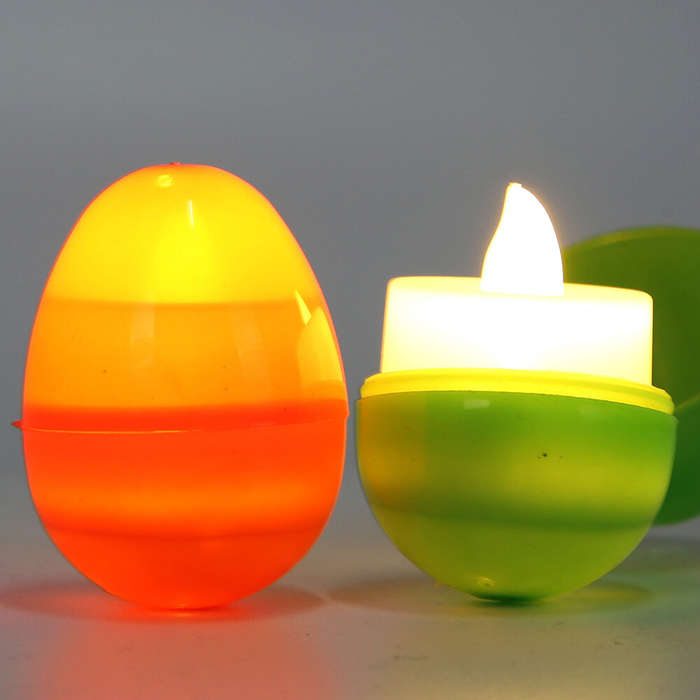 #01 - 12PCS LED Easter Egg Festival Decoration Luminous Egg Scene Layout Easter Egg Plastic Capsule