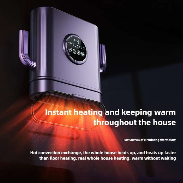 Purple - Multifunctional Wall Mounted Heater Portable Bathroom Electric Heater Clothes Drying Rack F