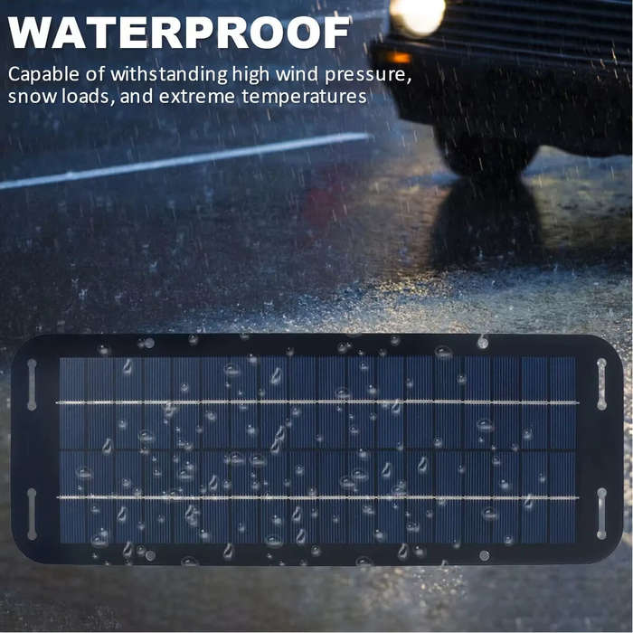6W - 12V Solar Panel 6W Portable Flexible Solar Charger Kit with USB 5V DC Output for Car Camping Hi