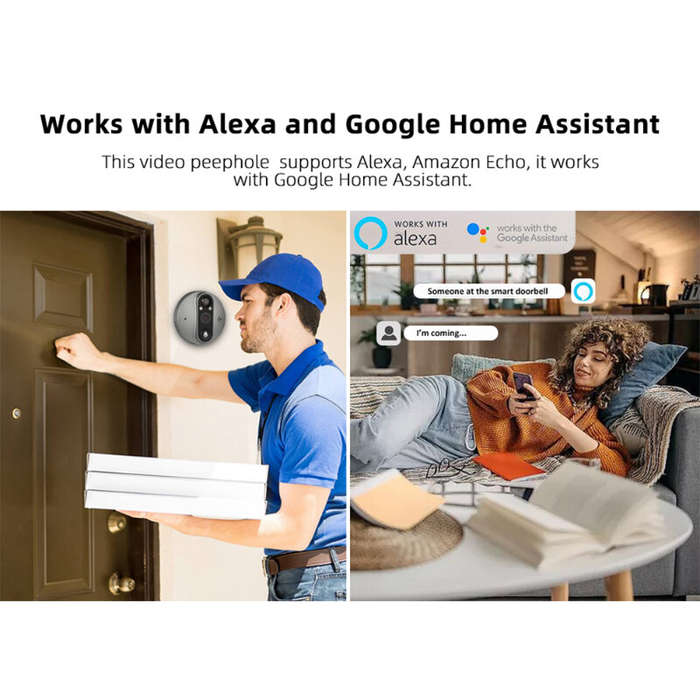Smart Tuya WiFi Video Doorbell 4.3inch LCD Display with 1080P Peephole Camera 5000mAh Two-way Interc