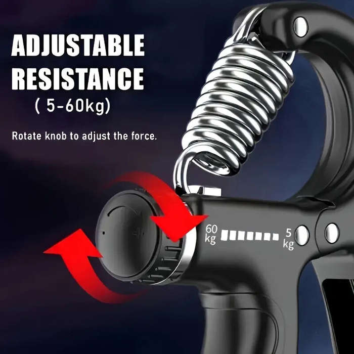 Black - KALOAD 1Set 5-60kg Adjustable Hand Gripper Strengthener Wrist Exerciser Forearm Ring Grips F