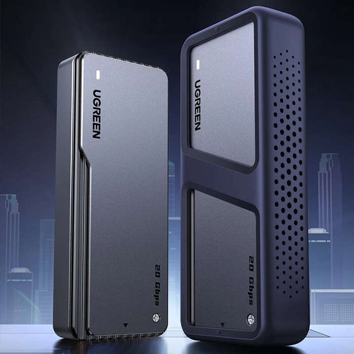Grey - UGREEN 20Gbps NVMe SSD Case SSD Enclosure M.2 to USB3.2 Gen2x2 SSD Adapter for M.2 NVME PCIE