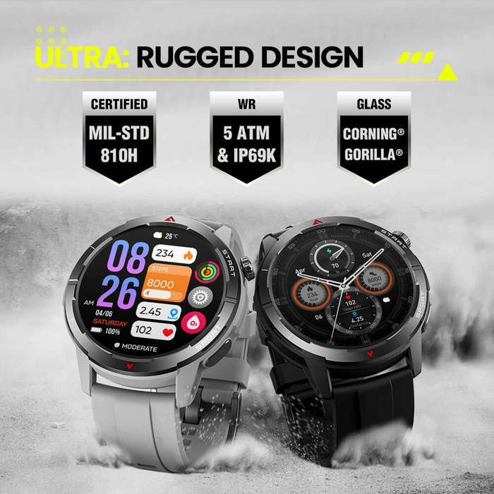 Silver - [World Premiere]Zeblaze Stratos 3 Ultra 1.43 inch AMOLED GPS Dual Brand GNSS 5 ATM IP69K Wa