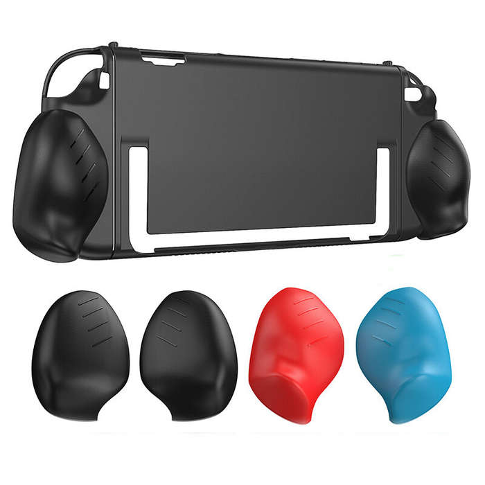 Transparent Shell+Blue/Red Grips - YZC-509 Switch2 PC Protective Shell Scratch-Resistant Ergonomic G