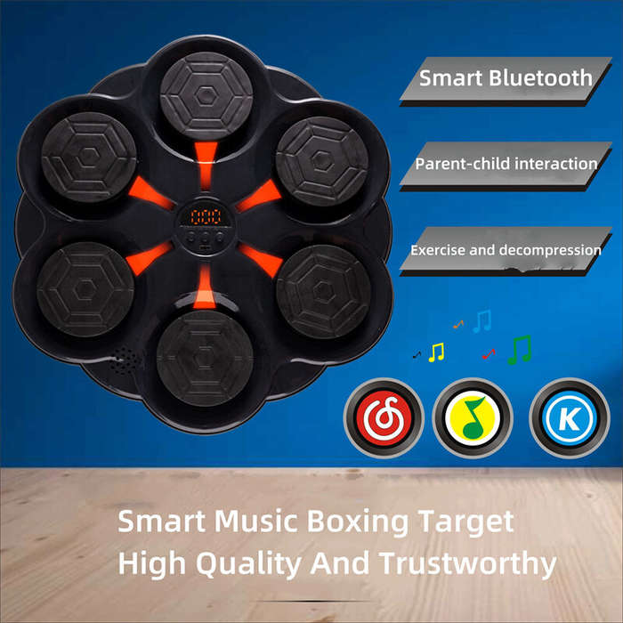 Black - KALOAD Smart Bluetooth Music Boxing Target Children Music Boxing Machine Adult Home Fitness