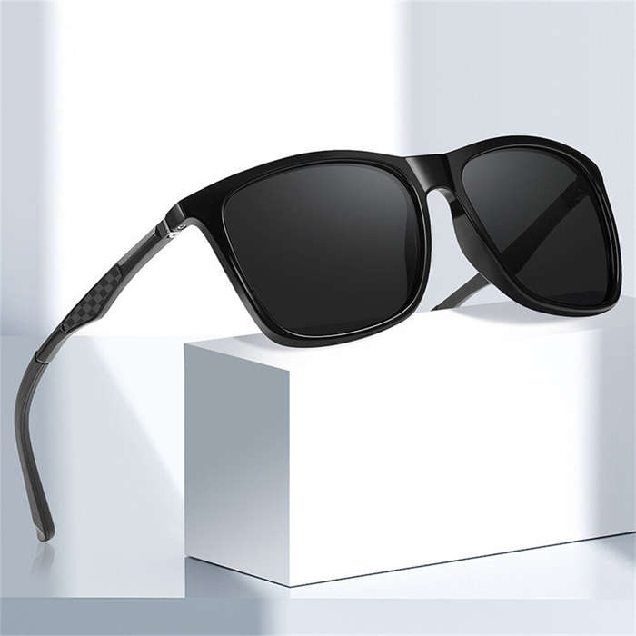 Black - Fashion Black Square TAC Polarized Sunglasses UV400 Protection Sun Eyewear Glasses for Outdo