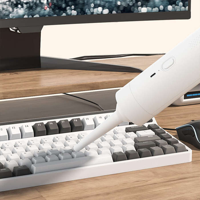 White - 90W 11000Pa Cordless Handheld Car Vacuum Cleaner Powerful Brushless Suction Blow Type C Char
