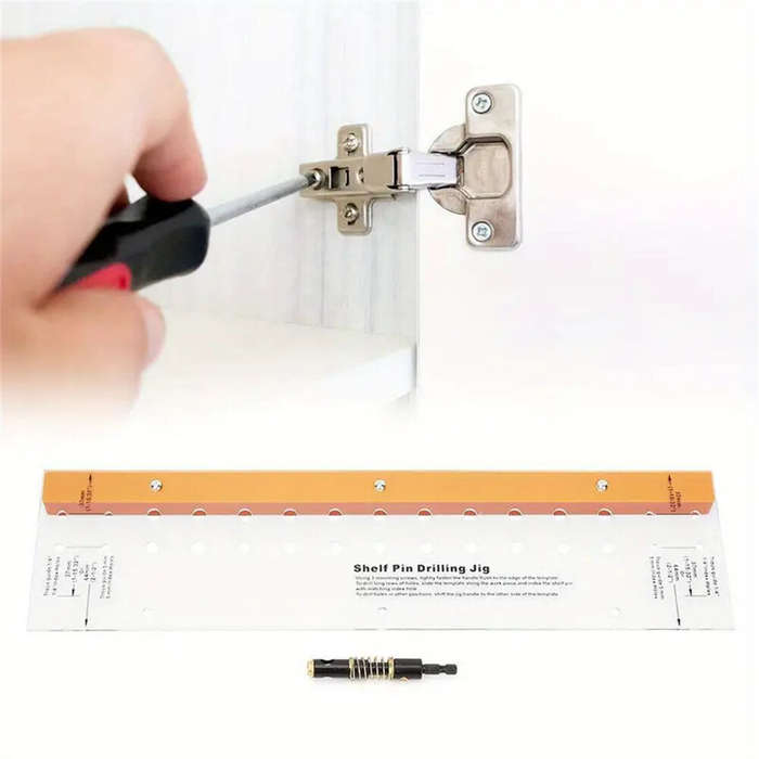 #A - Drill gauge Bake lite Acrylic Door Hinge Drilling Positioning Plate Multifunctional Door Hinge