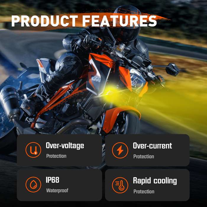 Type A - NOVSIGHT A500-WL13-3 3500LM Motorcycle LED Spot Light 45W Motorcycle Headlamp White Light