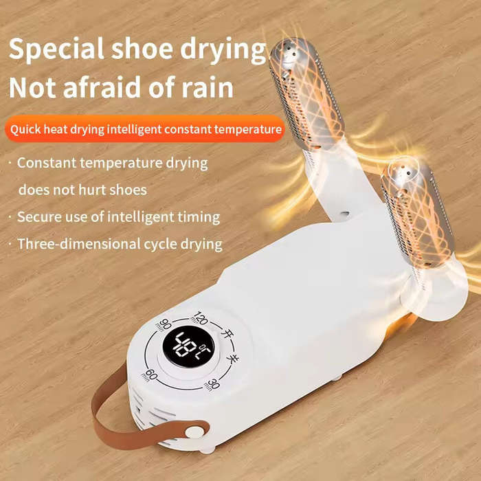 EU Plug - Portable Foldable Rapid Heating Shoe Dryer for Winter Constant Temperature Timed Dehumidif