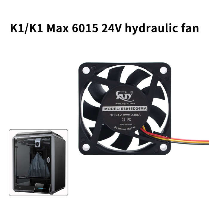 Black - S6015D24MA 6015 24V HydraulicCooling Fan 3350RPM Suitable for Creality K1/K1 MAX 3D Printer