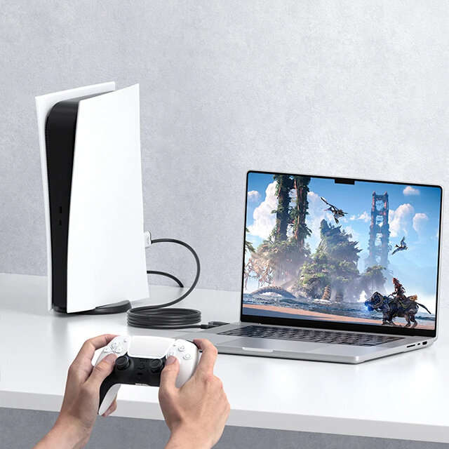 White - Hagibis UHC10 4K USB 3.0 Video Capture Card HD to USB-A/Type-C Capture Cable with PD100W Pow