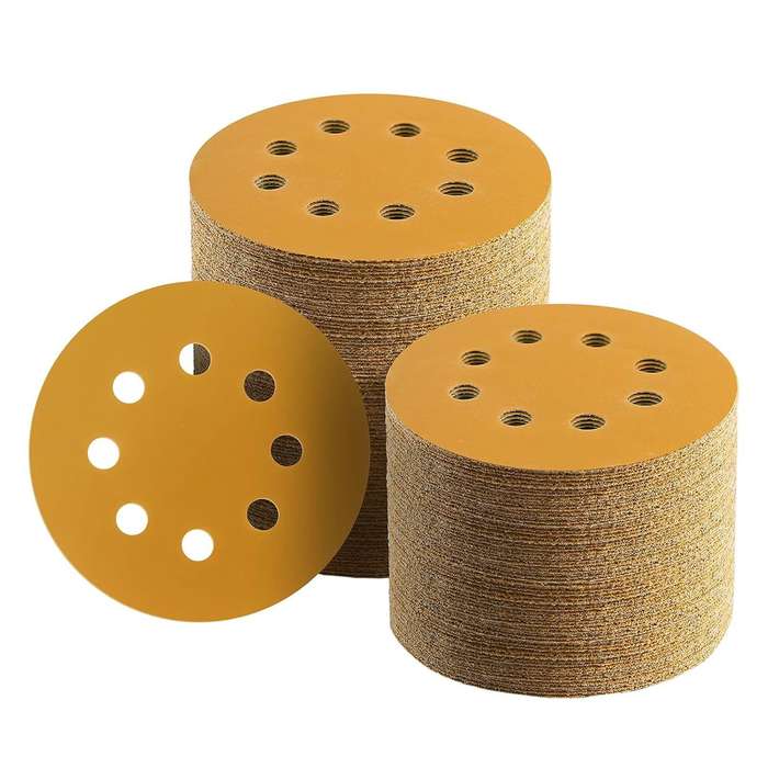 60 - 100pcs 5 Inch Sanding Discs Hook and Loop 8 Hole Sandpaper Aluminum Oxide Blend 60 80 120 220 G