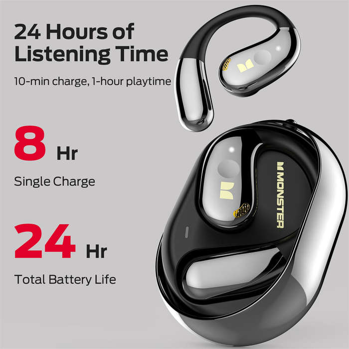 Gold - MONSTER AC360 TWS Earbuds bluetooth 5.4 Earphone 14.2mm Titanium PU Diaphragm AAC Audio ENC N