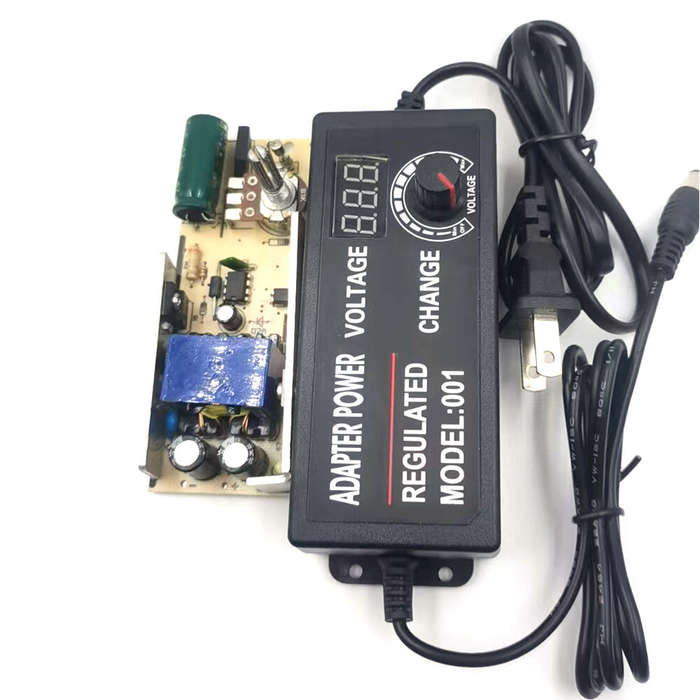 US Plug - 3-36V2A Adjustable Voltage Power Adapter with Clear Display Universal Input and High-Effic
