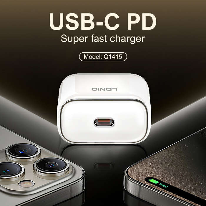 EU Plug - [GaN Tech] LDNIO Q1415 45W 1-Port USB PD Charger USB-C PD PPS Fast Charging Wall Charger A