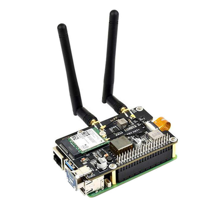 Black - Raspberry Pi 5 PCIe to M.2 E Key Adapter Board with PoE Support 25W 5V 12V Output WiFi 7 6 A