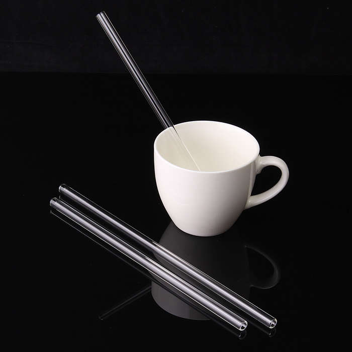9 Inch - Reusable Wedding Birthday Party Clear Glass Drinking Straws Thick Straw
