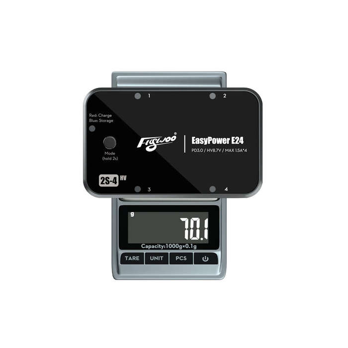 Black - Flywoo EasyPower E24 2S MAX 1.5A*4 PD3.0 65W Charger for 4.35V 2S-4 LiHV Battery Charger