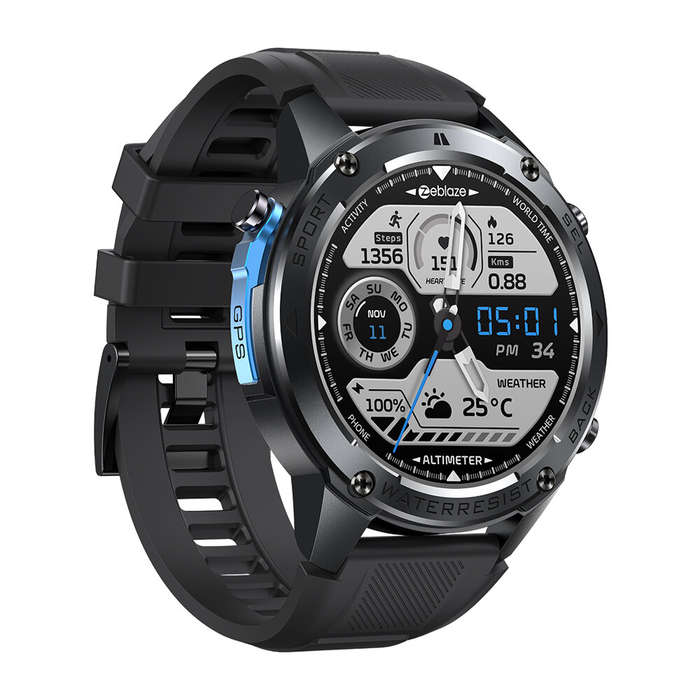 Silver - [World Premiere]Zeblaze Stratos 2 Ultra 1.43 HD AMOLED GPS 10 ATM Waterproof Barometric Alt