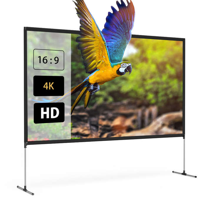 BlitzWolf BW-VS6 80/100-Inch Projector Screen with Stable Stand 4K Resolution 16:9 Foldable Anti-Cre