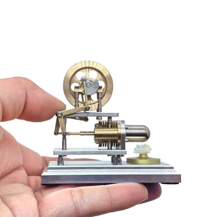 Gold - OKMO J06G New Honeybee Horizontal Stirling Engine Model Physics Science Experiments Education