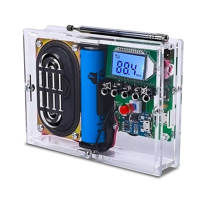 DIY Kit with Shell - FM Radio Receiver Module DIY Electronic Kit 76-108MHz DIY Radio Speaker Kit Fre