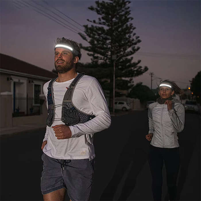Black - Bikight LED+COB 3 Modes COB Running Headlamp USB Rechargeable Power Dispaly Waterproof Headl