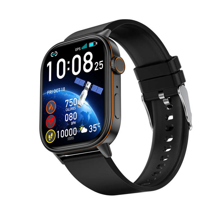 Black - QX17 2.01inch HD Screen GPS Compass bluetooth Call Heart Rate Blood Oxygen Monitor Sleep Mon