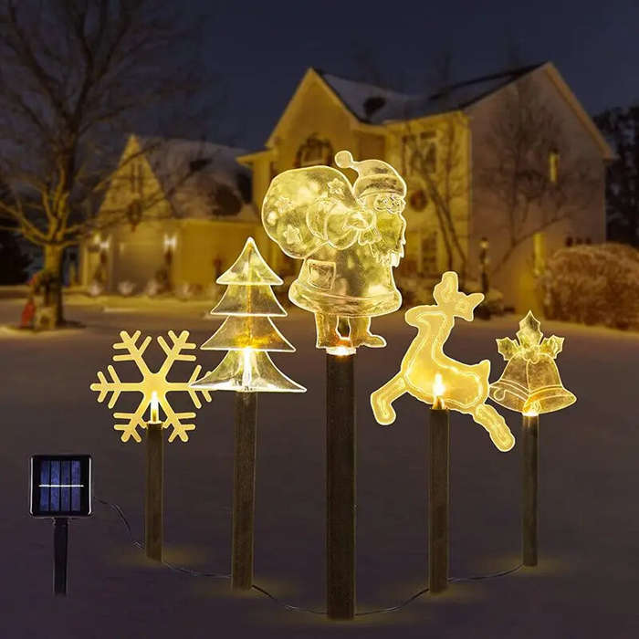 Solar Christmas Stake Light Outdoor Solar Garden Light Solar Landscape Pathway Light For Lawn Patio
