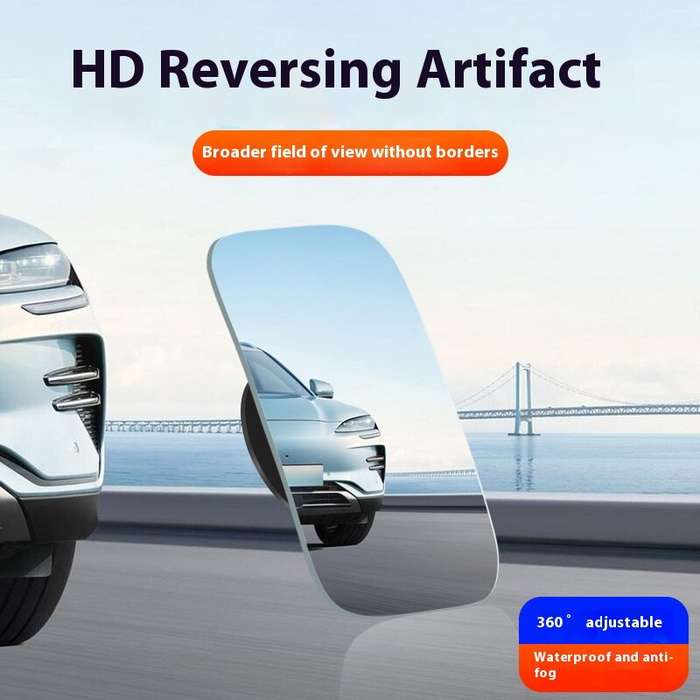 A - Car Rearview Mirror 360 Car Blind Spot Mirror Glass Car Small Round Mirror Ultra-Clear Wide-View